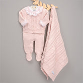 Jardineira, Casaco e Manta - Verona - Rosa Pastel